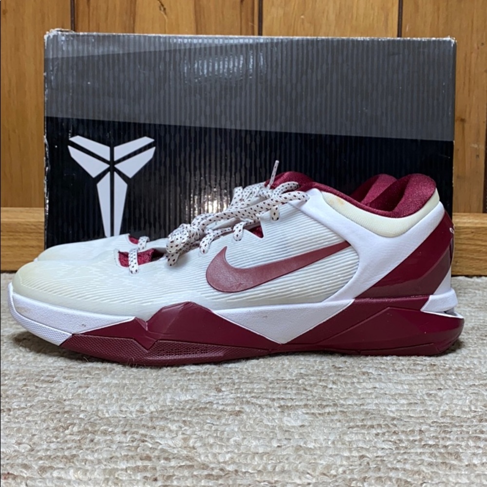 Nike Zoom Kobe 7 (VII) System White Maroon Sz 12.5